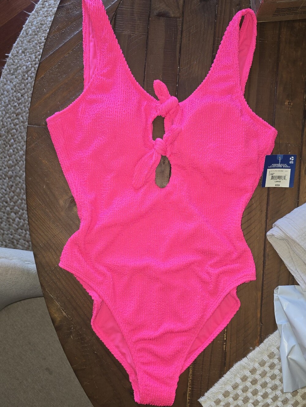 Arizona Jean Company Neon Pink Demure One-Piece